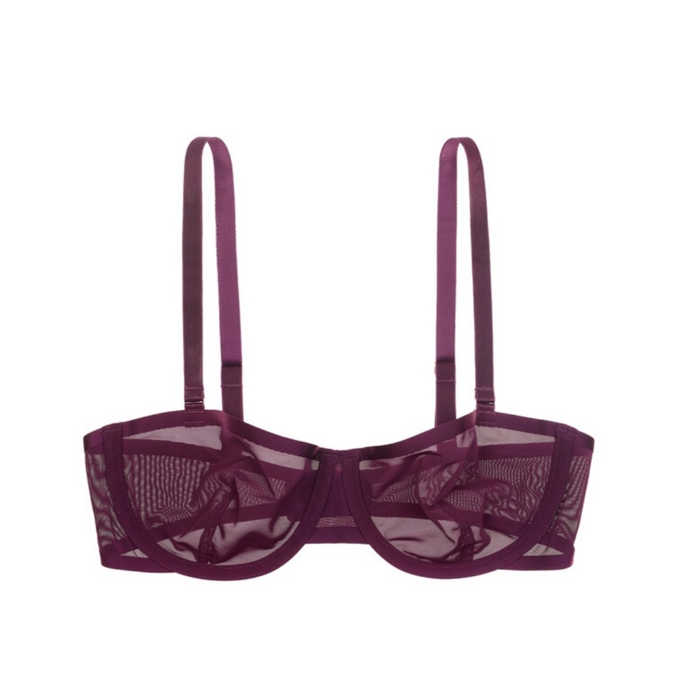 CUUP balconette mesh bra 30B plum color NWT